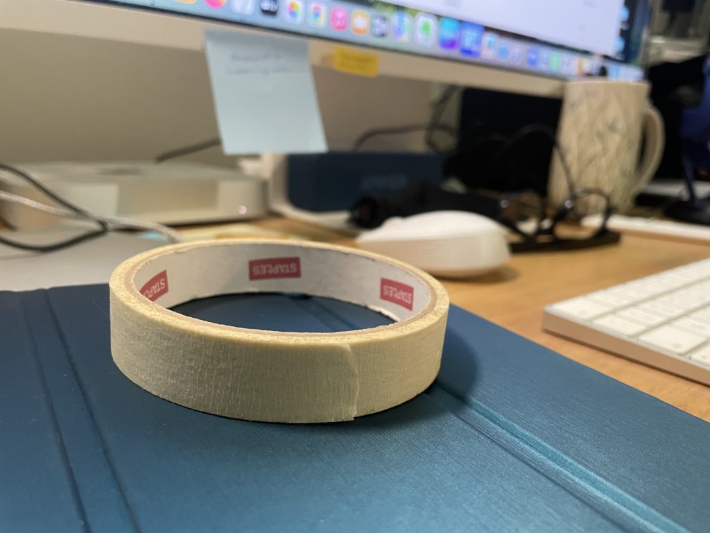 The edge of the tape