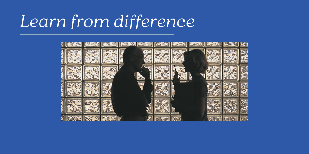 two people in conversation
